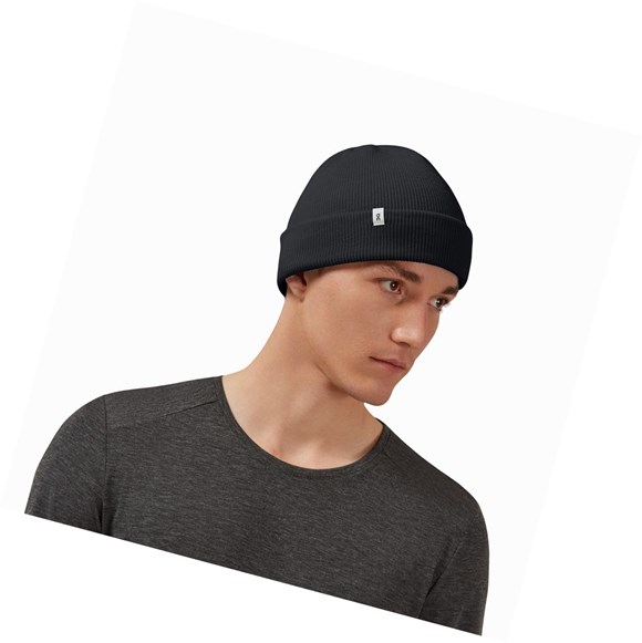 Pánské Klobouky On Merino Beanie Černé | 1753-HPRGK