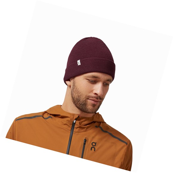 Pánské Klobouky On Merino Beanie Červené | 3069-SWFVB