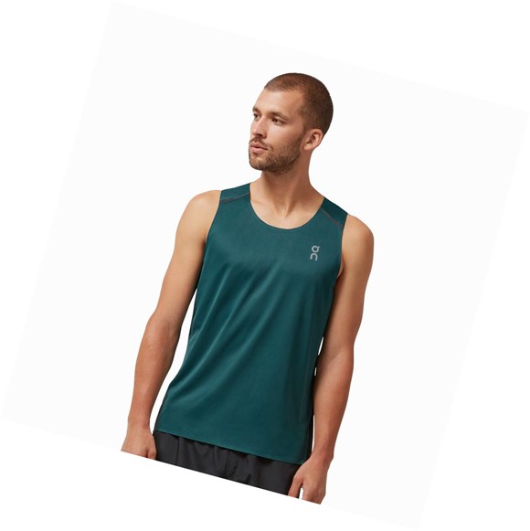 Pánské Tílko On Tank-T Zelene Černé | 6294-YQCKL